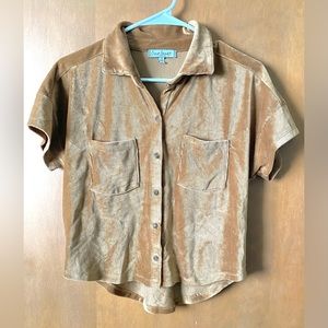 Women’s Corduroy Button Down Velvety Blouse